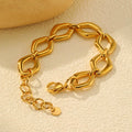 Diamond-Shaped Gold Link Bracelet