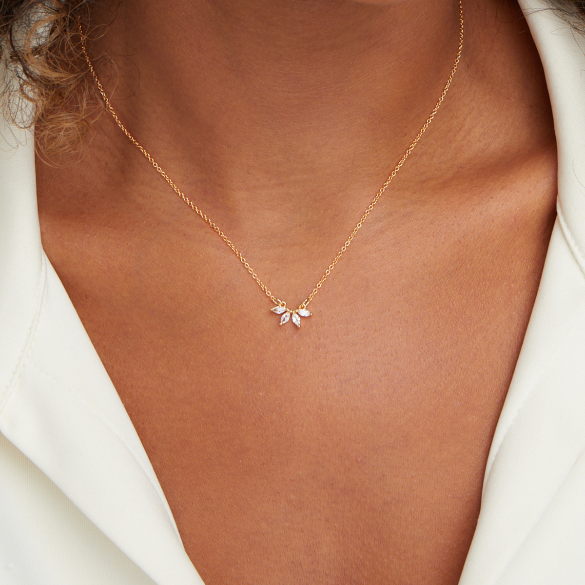 Omelia Crystal Leaf Necklace