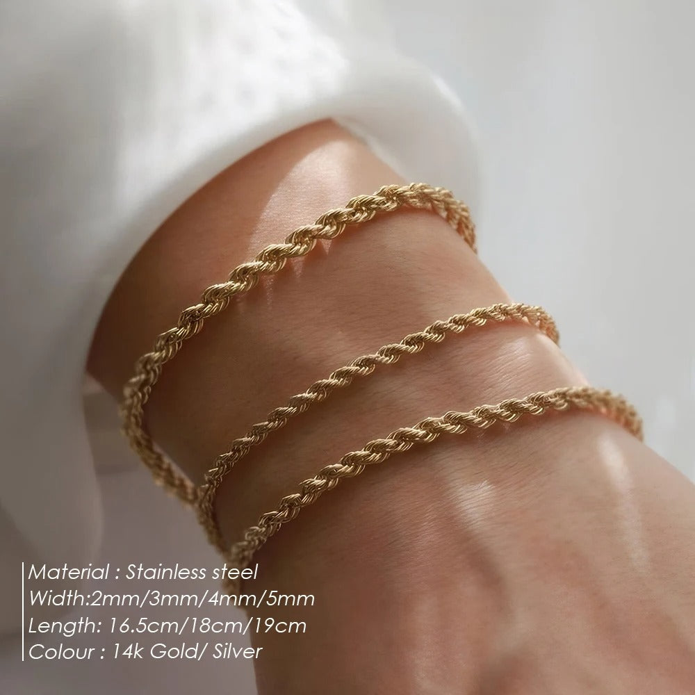 Twisted Rope Chain Bracelet