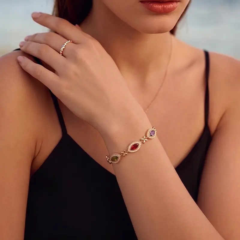 Floral Gemstone Bracelet